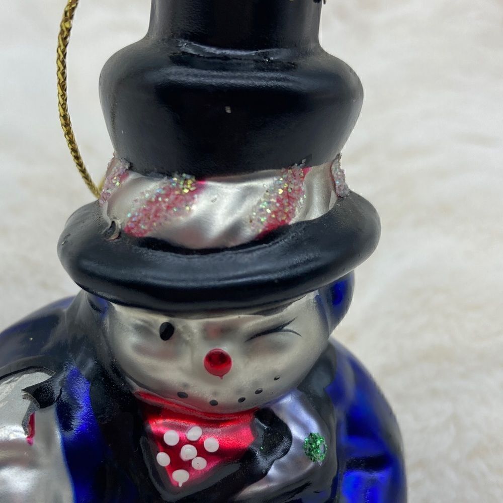 Vintage Hand Blown Glass Snowman Ornament - Picture 5 of 7
